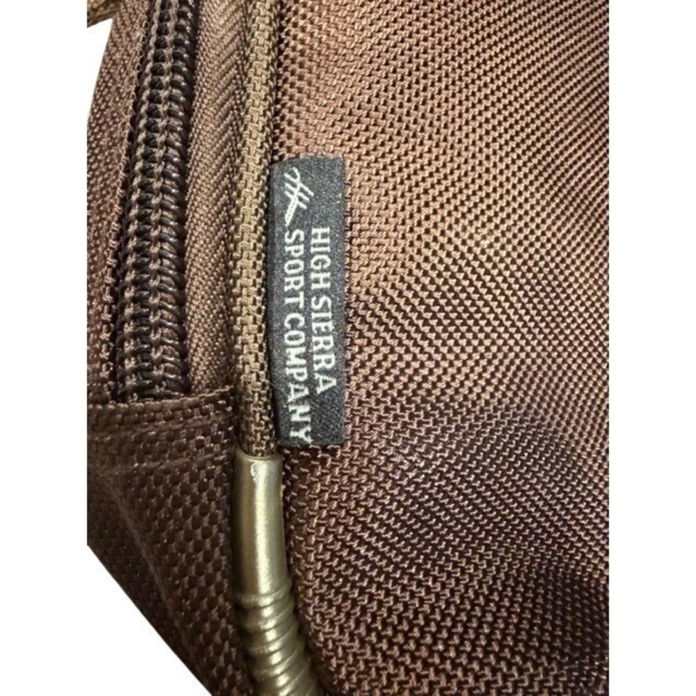 Mossy Oak High Sierra Sport Brown Nylon Leather Satchel Bag Laptop Meeting EUC - Picture 4 of 11
